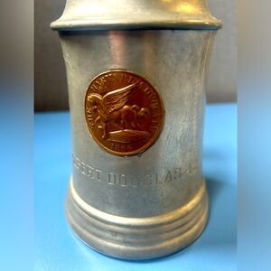 Vintage Pewter Engraved Harvard University class of 1942 award Stein with lid